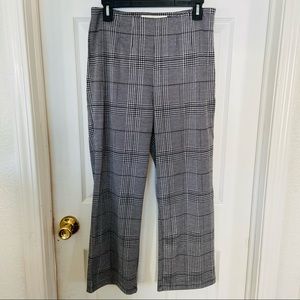 NWOT HIATUS hounds tooth side zip stretch plaid casual grey pants size large